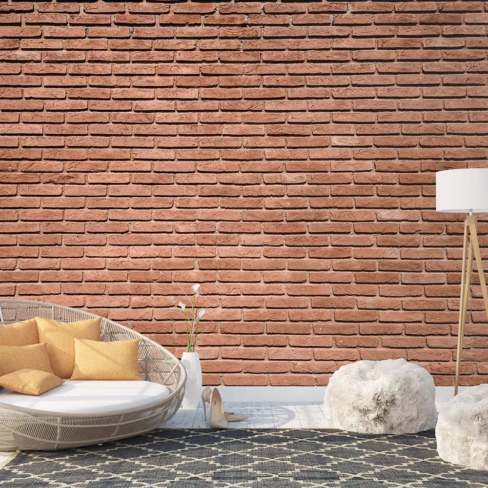 Realistic brick wall wallpaper custom printed by Mera Wala Print for stylish home and commercial decor.