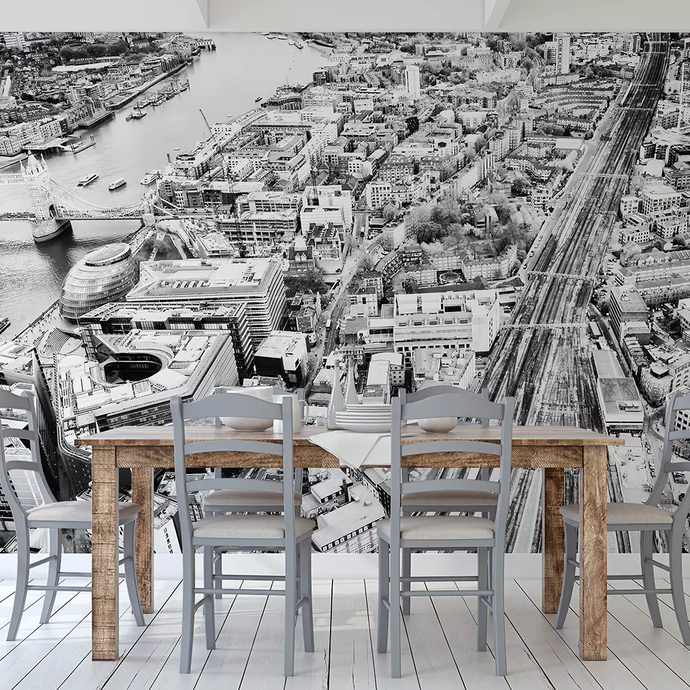 London Aerial View Wallpaper – Tower Bridge Cityscape Wall Mural
