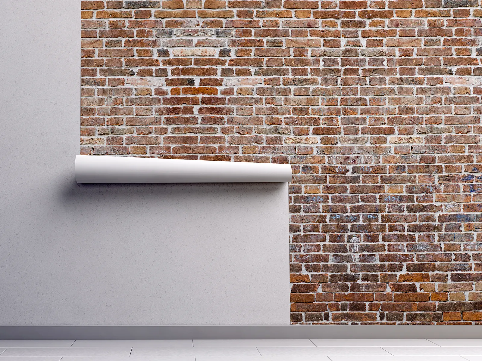 Realistic brick wall wallpaper custom printed by Mera Wala Print for stylish home and commercial decor.