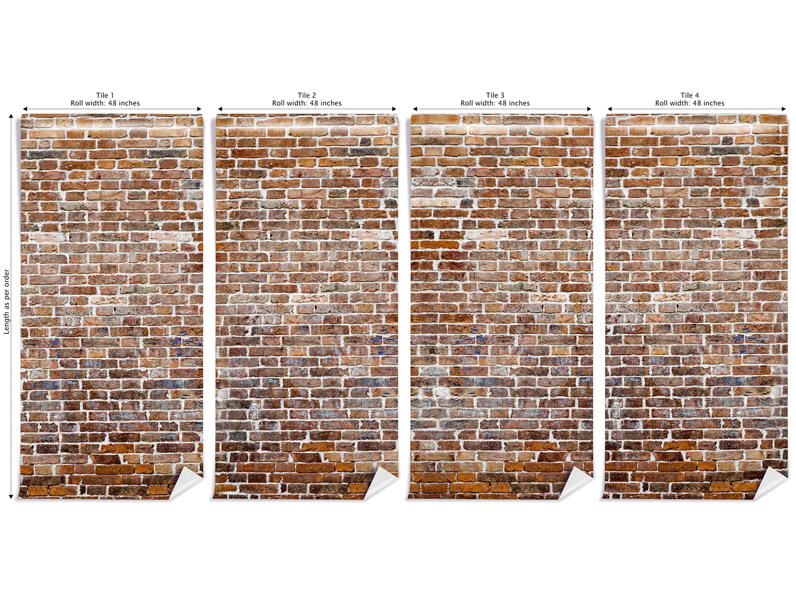 Realistic brick wall wallpaper custom printed by Mera Wala Print for stylish home and commercial decor.