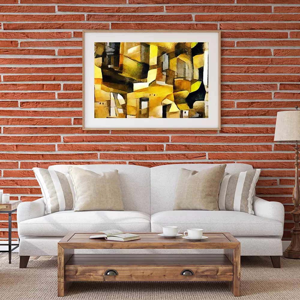 Realistic brick wall wallpaper custom printed by Mera Wala Print for stylish home and commercial decor.