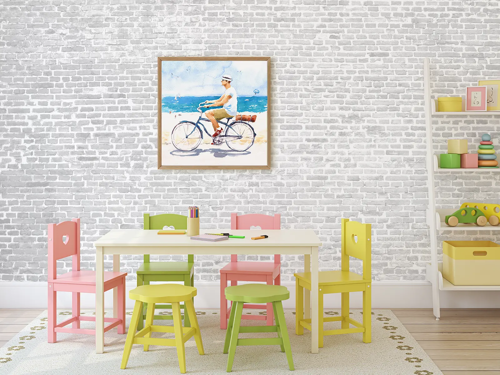 Realistic brick wall wallpaper custom printed by Mera Wala Print for stylish home and commercial decor.