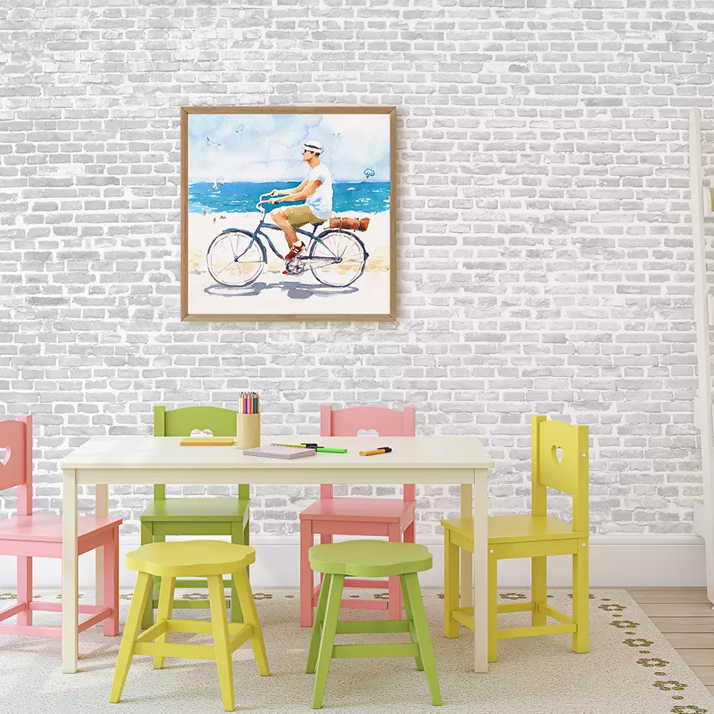 Realistic brick wall wallpaper custom printed by Mera Wala Print for stylish home and commercial decor.