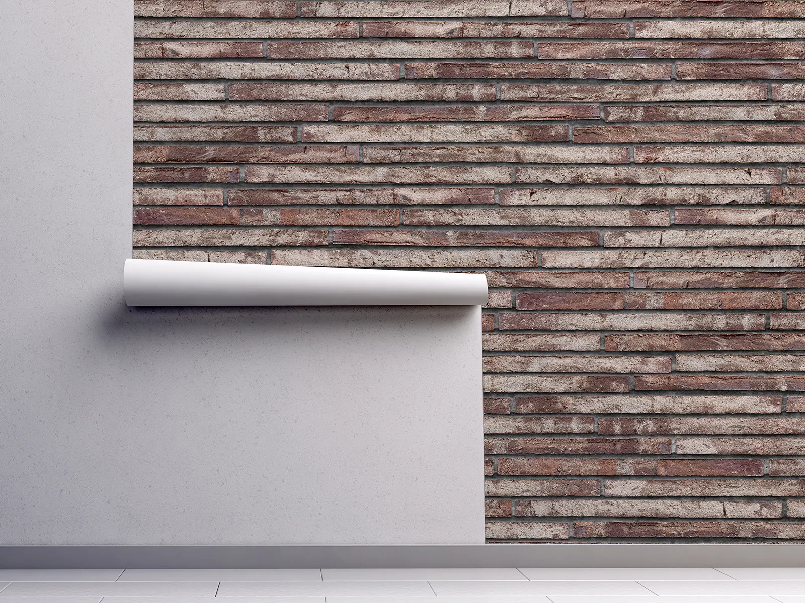 Realistic brick wall wallpaper custom printed by Mera Wala Print for stylish home and commercial decor.
