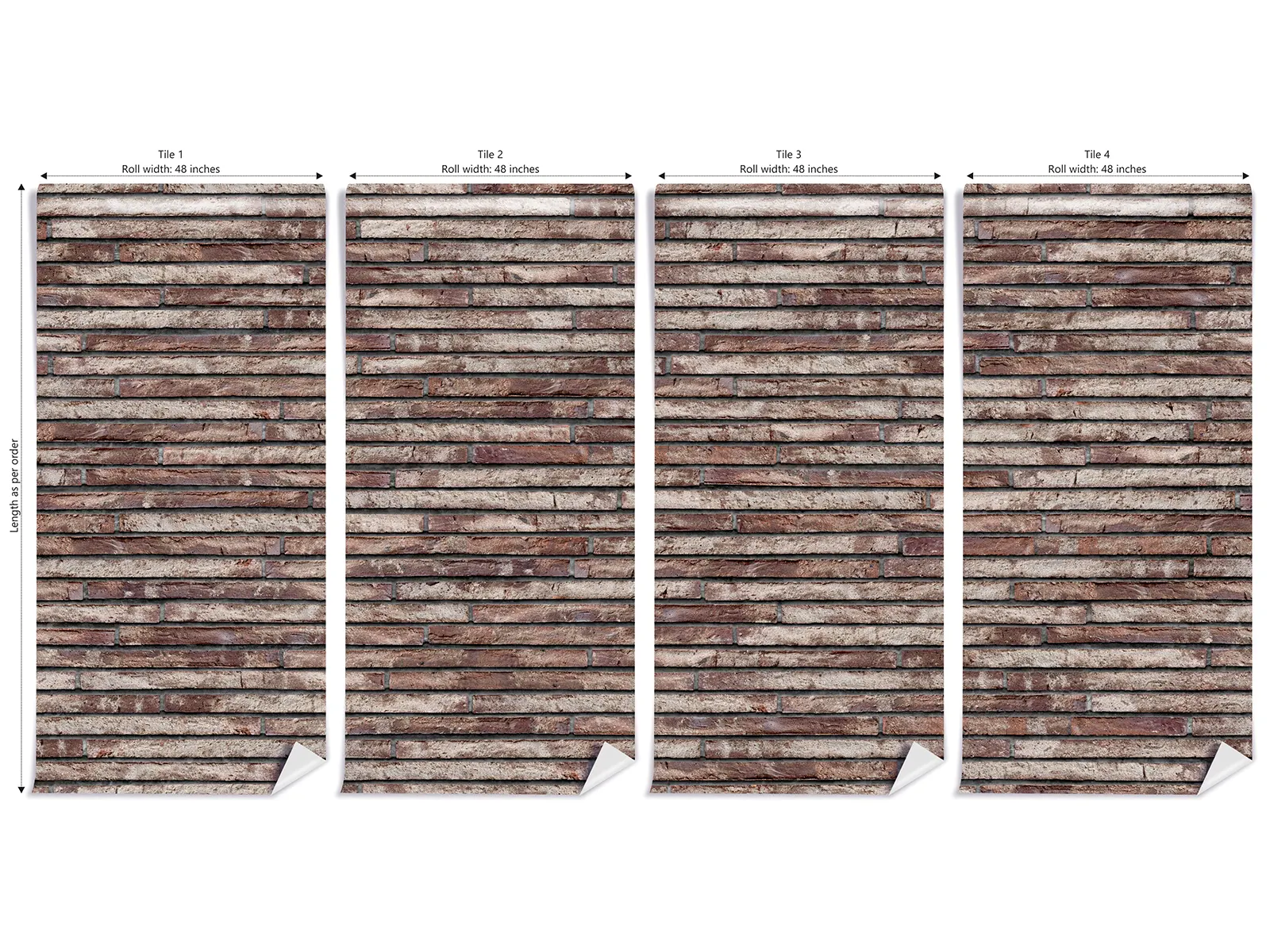 Realistic brick wall wallpaper custom printed by Mera Wala Print for stylish home and commercial decor.