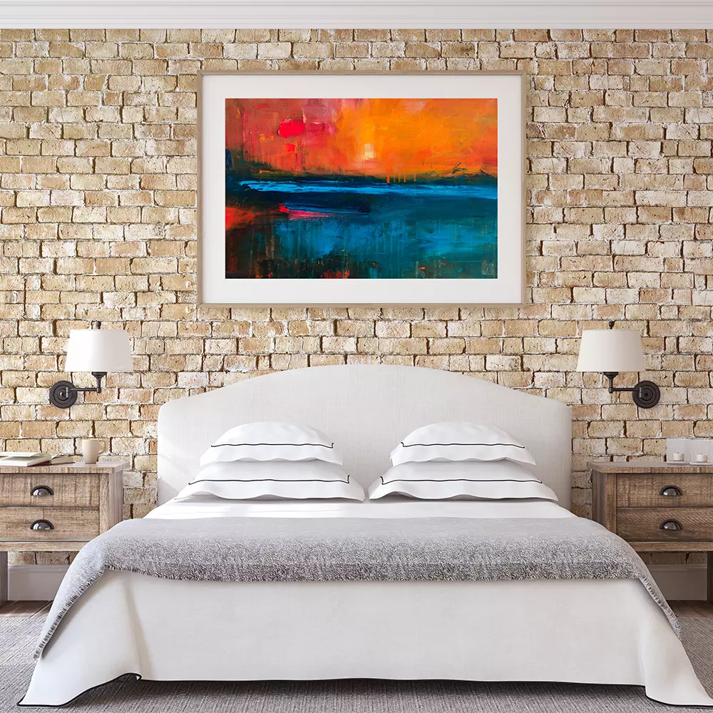 Realistic brick wall wallpaper custom printed by Mera Wala Print for stylish home and commercial decor.