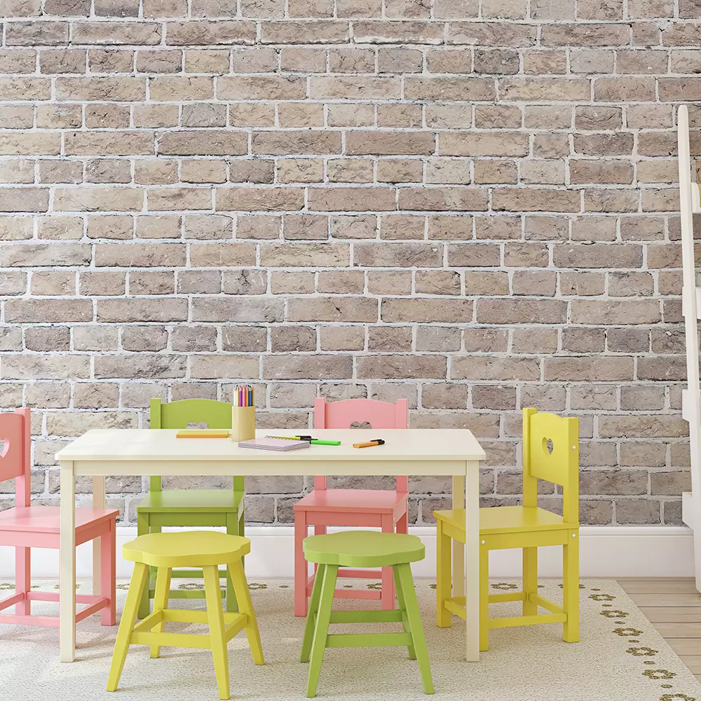 Realistic brick wall wallpaper custom printed by Mera Wala Print for stylish home and commercial decor.