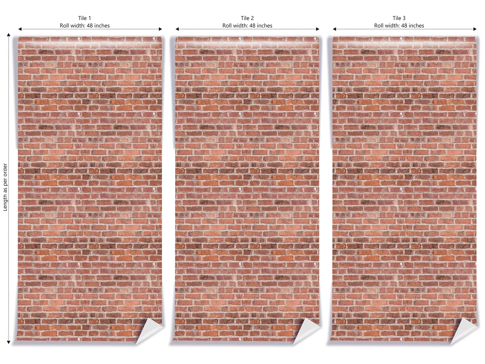 Realistic brick wall wallpaper custom printed by Mera Wala Print for stylish home and commercial decor.