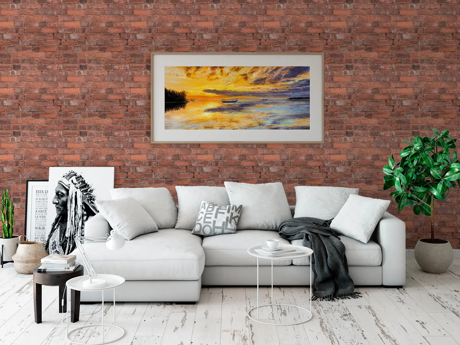 Realistic brick wall wallpaper custom printed by Mera Wala Print for stylish home and commercial decor.