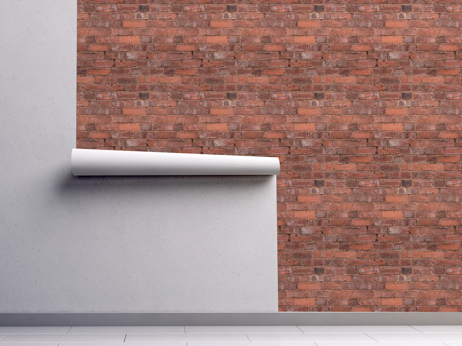 Realistic brick wall wallpaper custom printed by Mera Wala Print for stylish home and commercial decor.