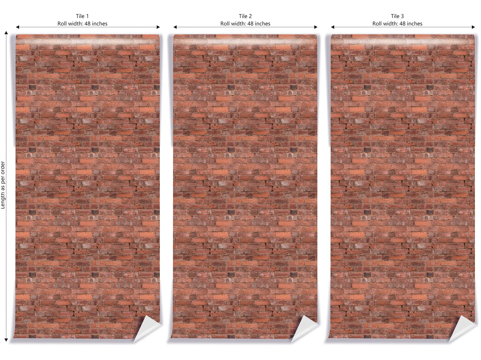 Realistic brick wall wallpaper custom printed by Mera Wala Print for stylish home and commercial decor.