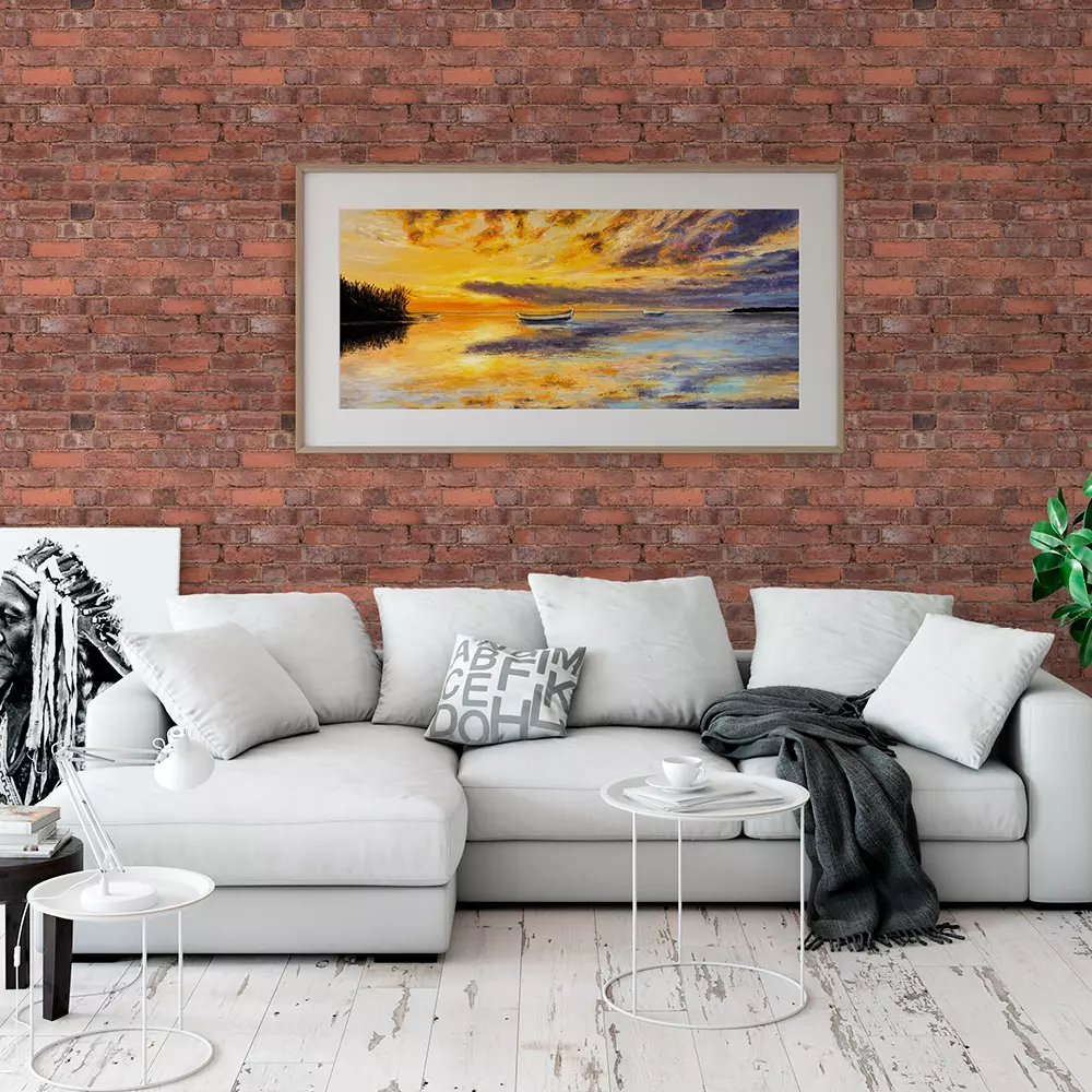 Realistic brick wall wallpaper custom printed by Mera Wala Print for stylish home and commercial decor.
