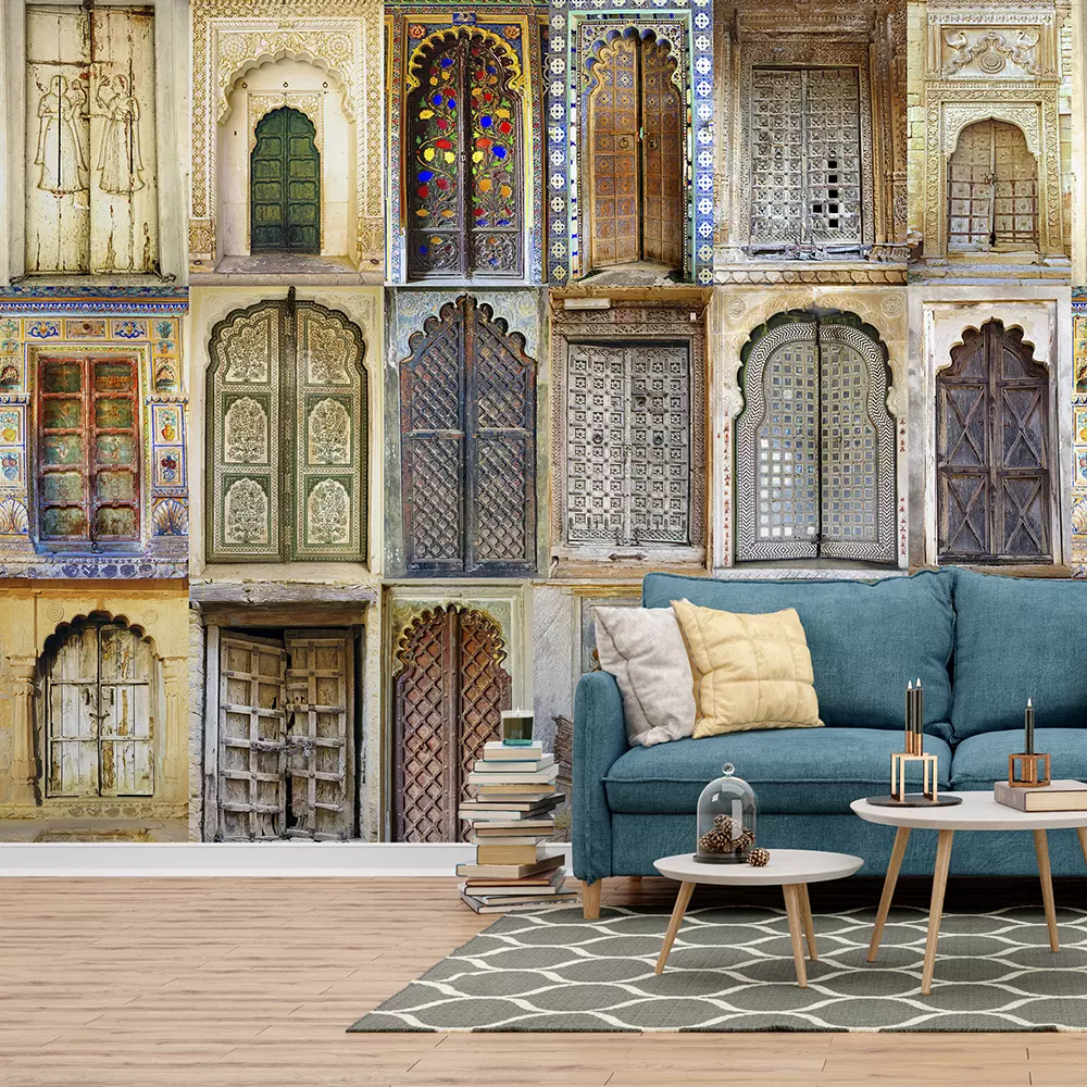 Collage of the ancient Indian doors