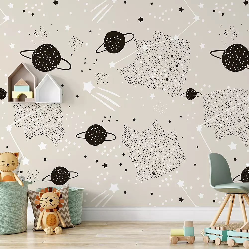 Seamless pattern with stars constellations