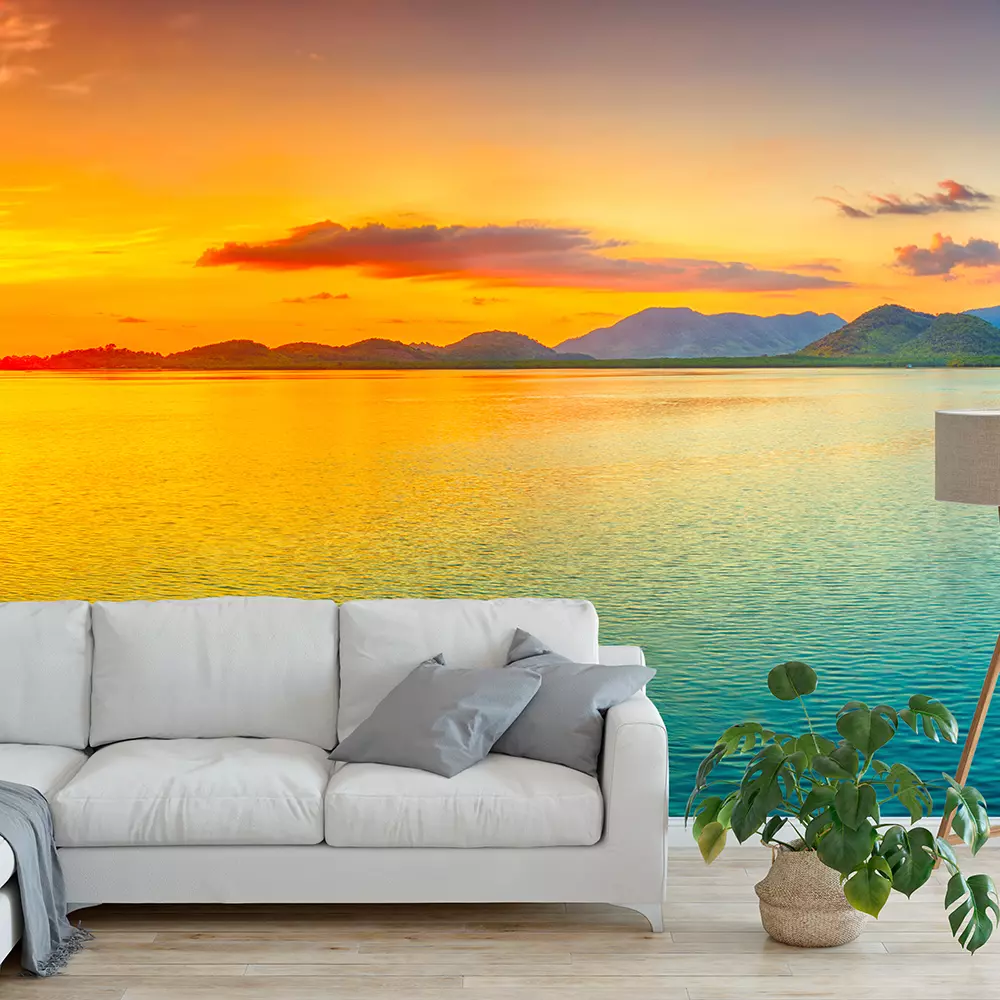 Sunrise over the sea. Panorama