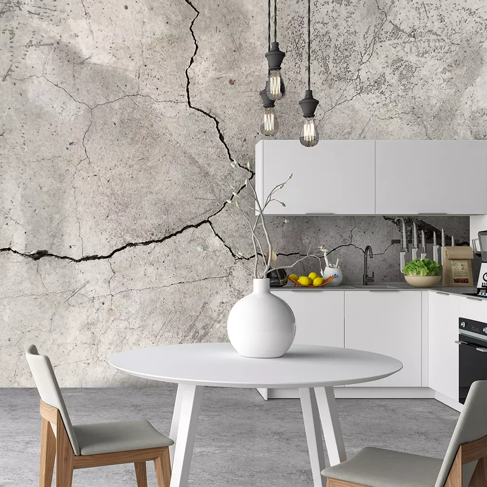 crack of polish concreat floor