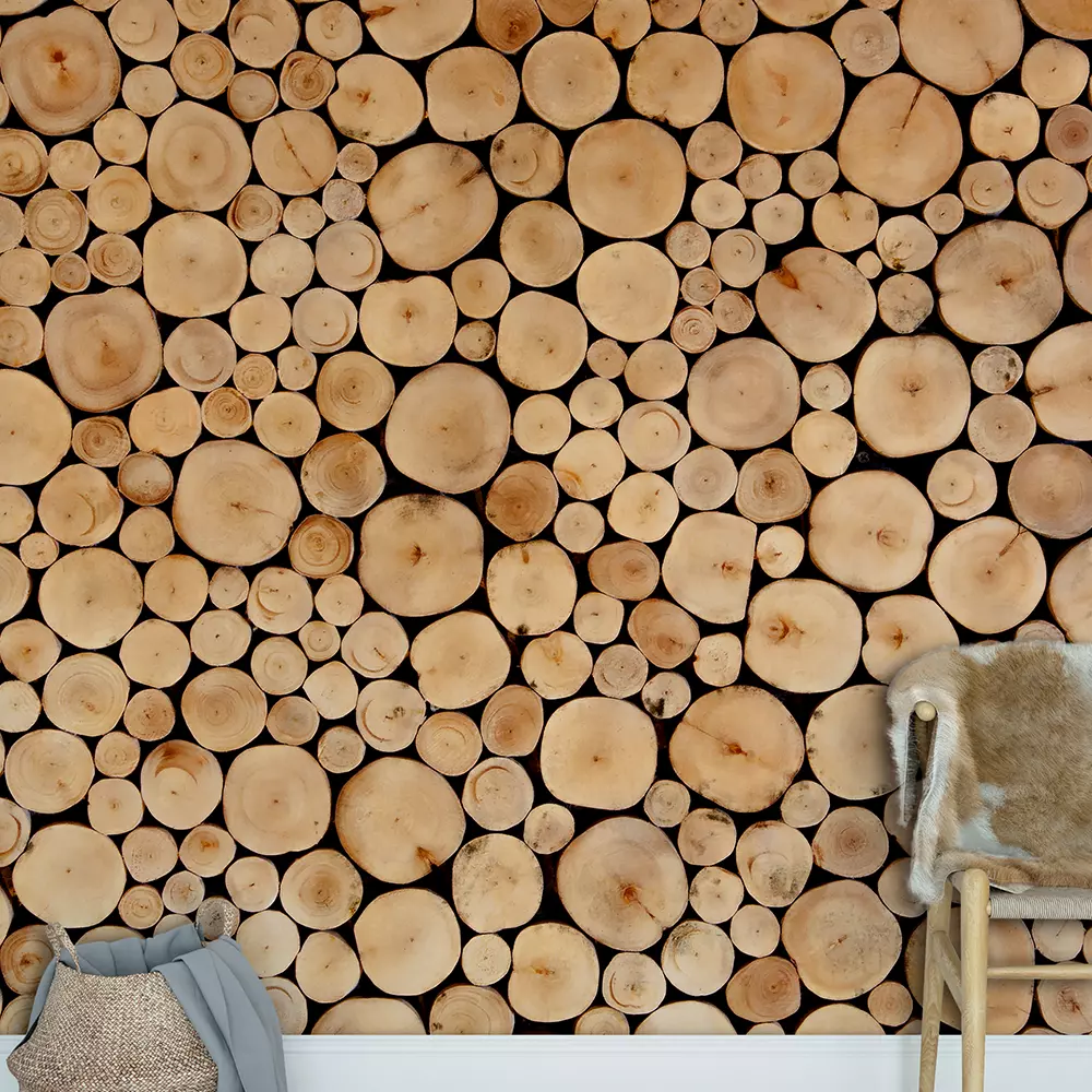 Round teak wood tree