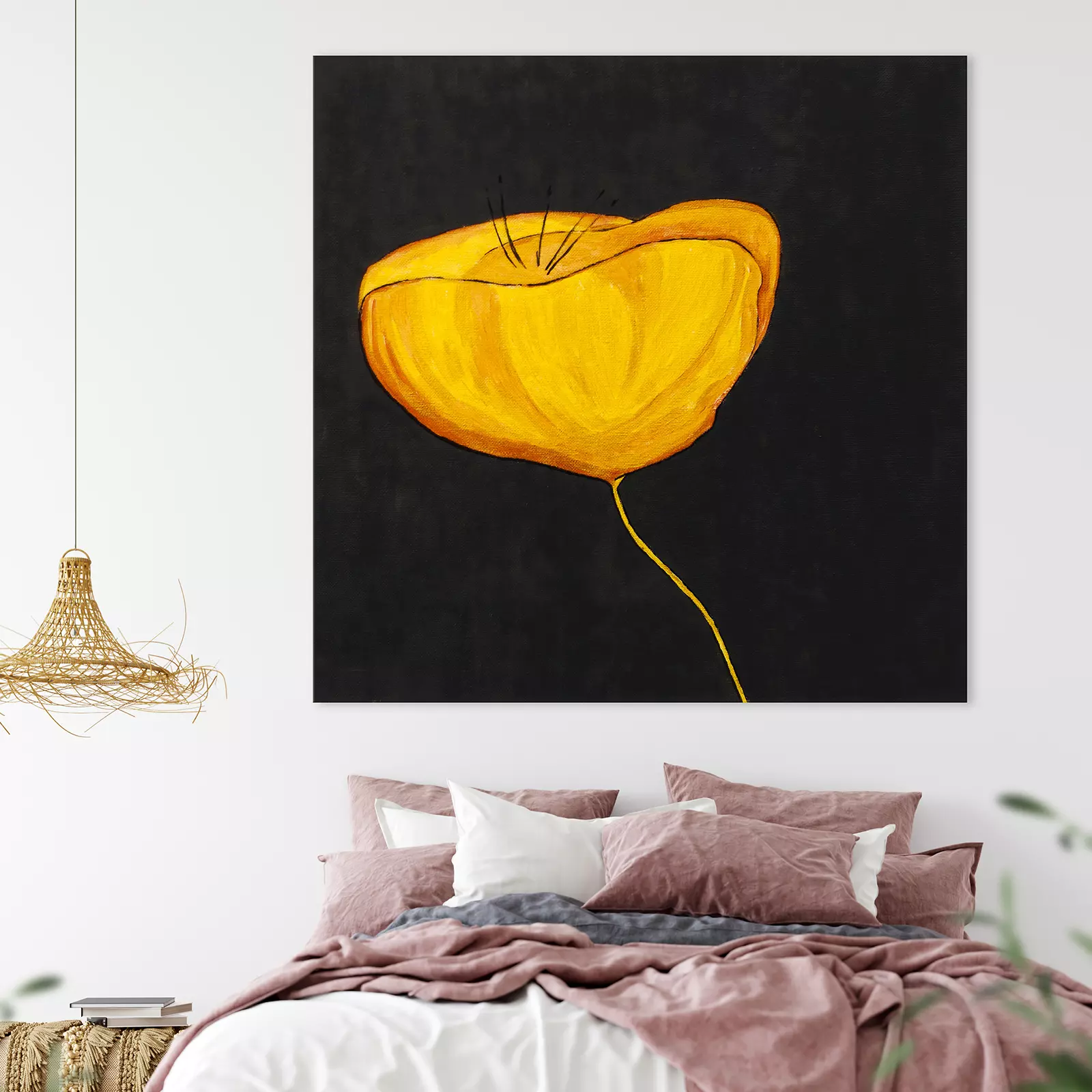 Yellow Poppy - Hand painted Poppy