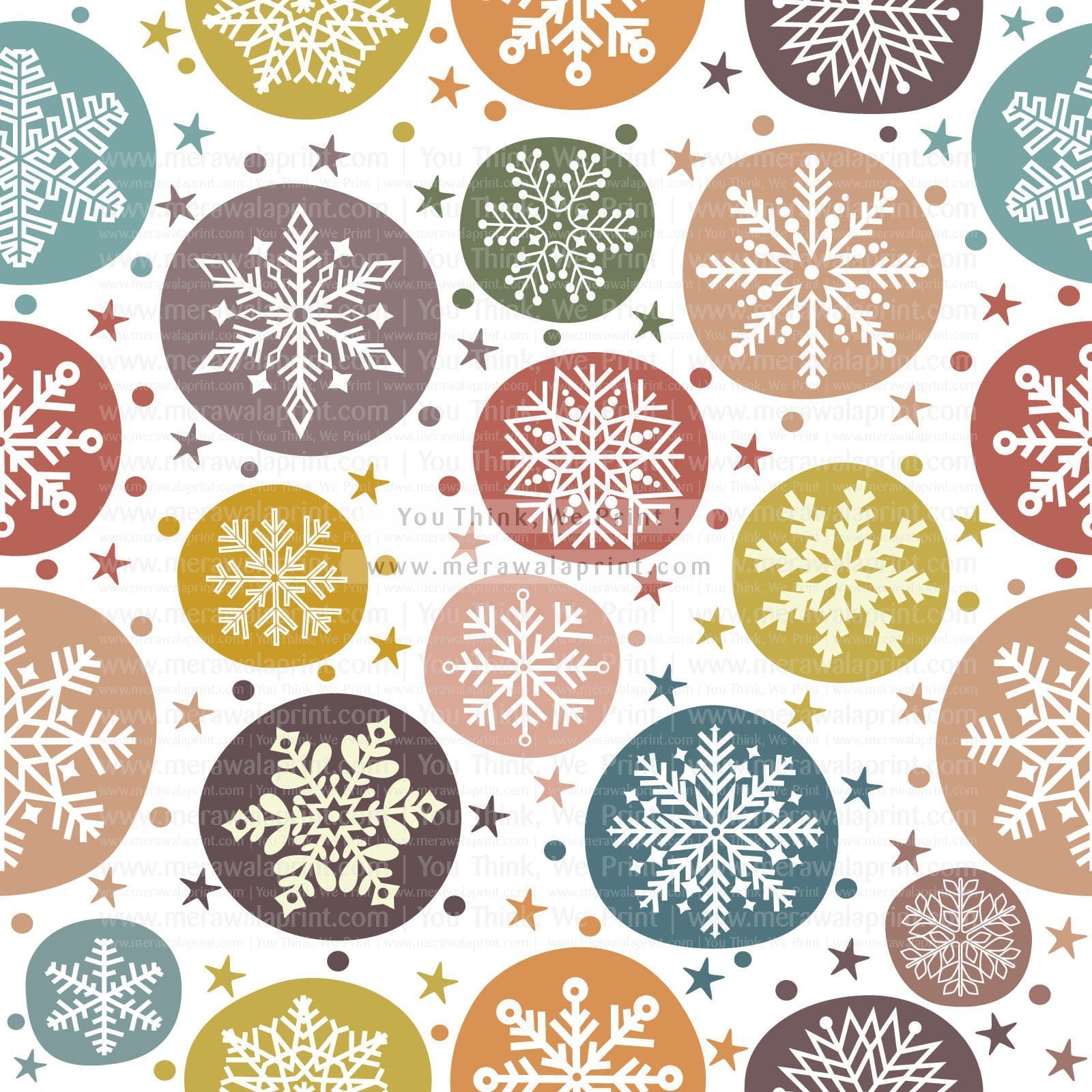 Christmas seamless pattern with snowflake
