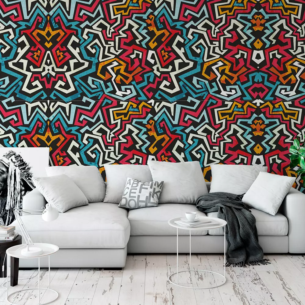 graffiti curves seamless pattern with grunge effective